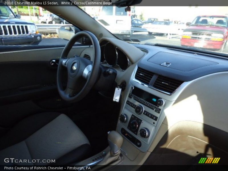 White / Cocoa/Cashmere Beige 2008 Chevrolet Malibu LS Sedan