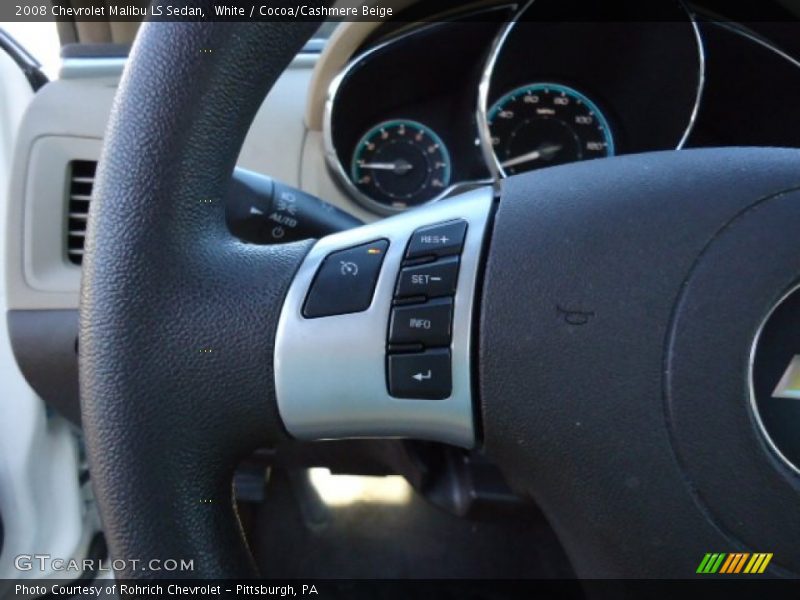 White / Cocoa/Cashmere Beige 2008 Chevrolet Malibu LS Sedan