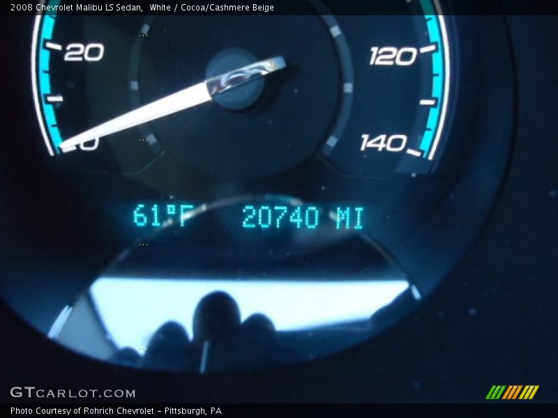 White / Cocoa/Cashmere Beige 2008 Chevrolet Malibu LS Sedan