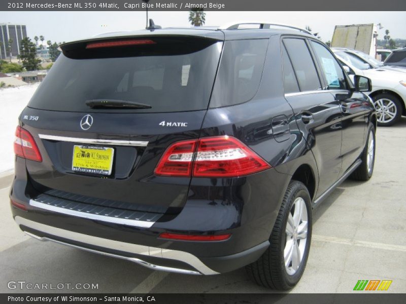 Capri Blue Metallic / Almond Beige 2012 Mercedes-Benz ML 350 4Matic