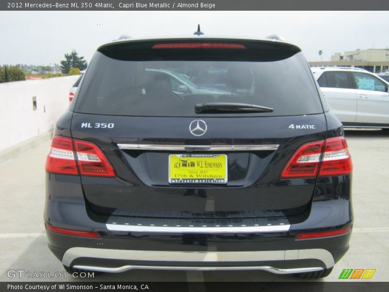 Capri Blue Metallic / Almond Beige 2012 Mercedes-Benz ML 350 4Matic