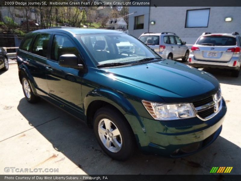 Melbourne Green Pearl / Dark Slate Gray/Light Graystone 2009 Dodge Journey SE