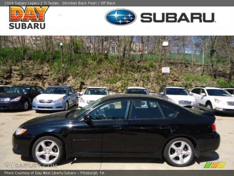 Obsidian Black Pearl / Off Black 2009 Subaru Legacy 2.5i Sedan