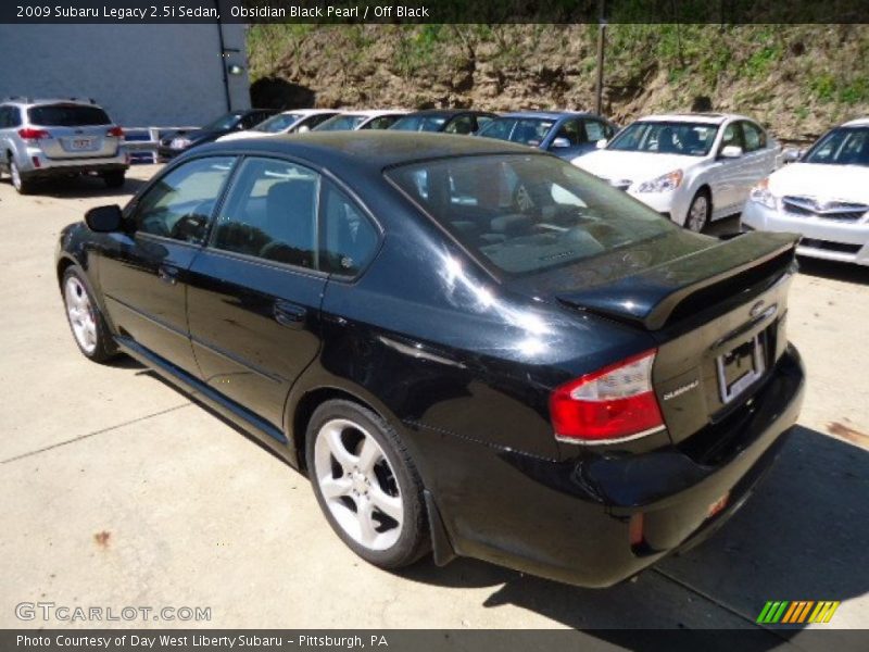 Obsidian Black Pearl / Off Black 2009 Subaru Legacy 2.5i Sedan