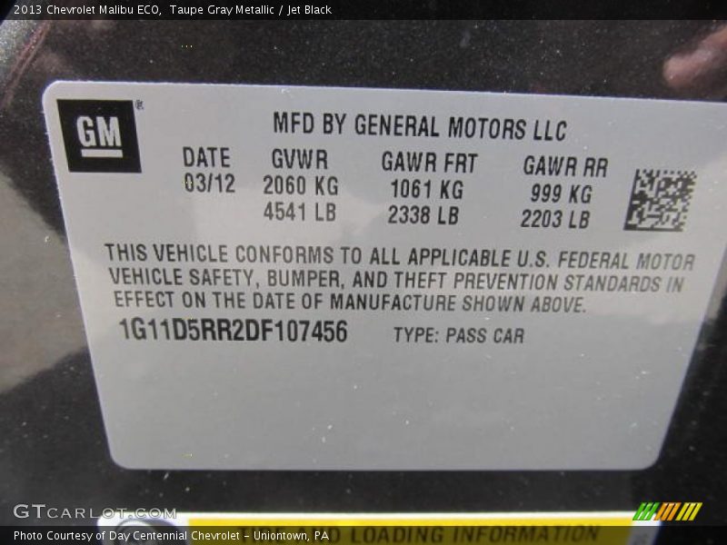 Taupe Gray Metallic / Jet Black 2013 Chevrolet Malibu ECO