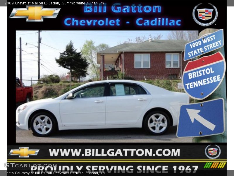 Summit White / Titanium 2009 Chevrolet Malibu LS Sedan