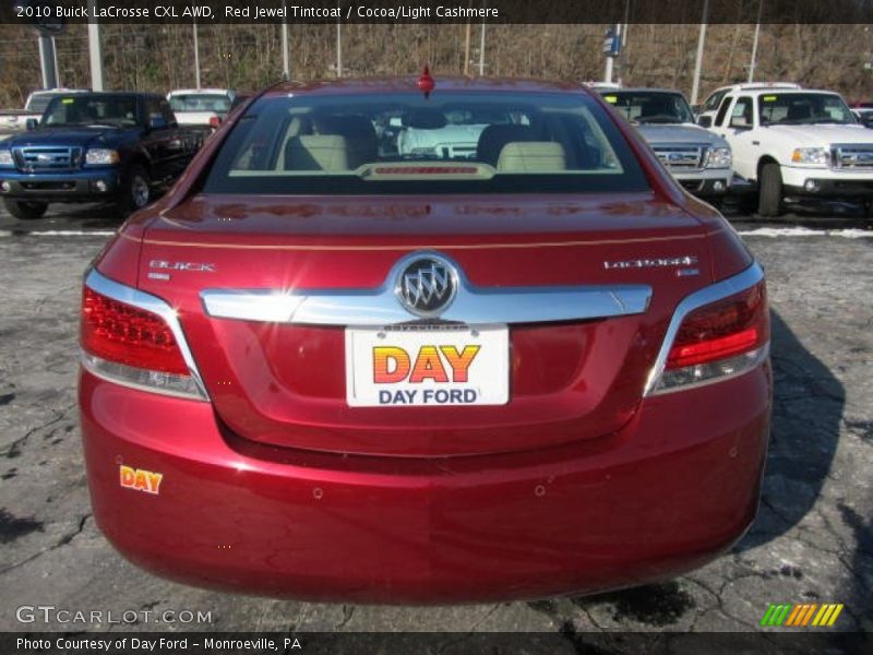 Red Jewel Tintcoat / Cocoa/Light Cashmere 2010 Buick LaCrosse CXL AWD