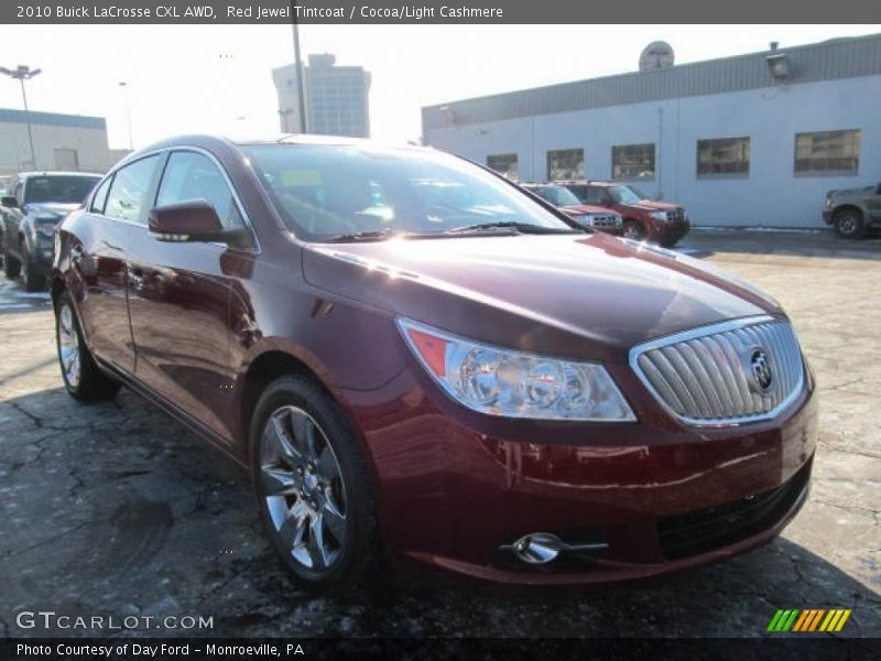 Red Jewel Tintcoat / Cocoa/Light Cashmere 2010 Buick LaCrosse CXL AWD