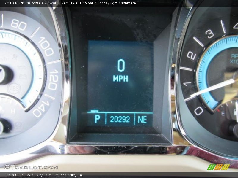 Red Jewel Tintcoat / Cocoa/Light Cashmere 2010 Buick LaCrosse CXL AWD