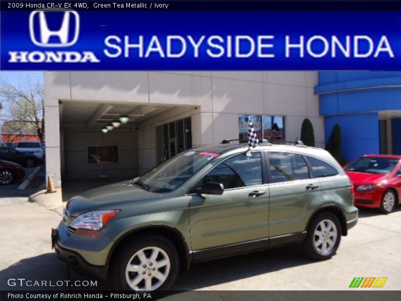 Green Tea Metallic / Ivory 2009 Honda CR-V EX 4WD