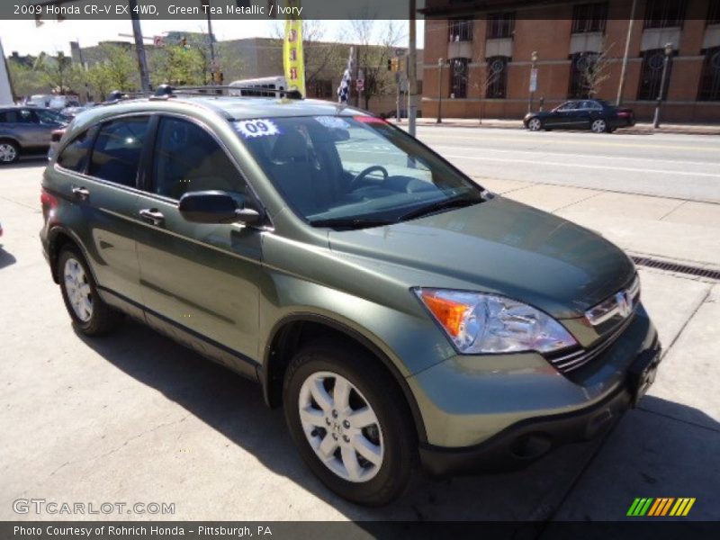 Green Tea Metallic / Ivory 2009 Honda CR-V EX 4WD