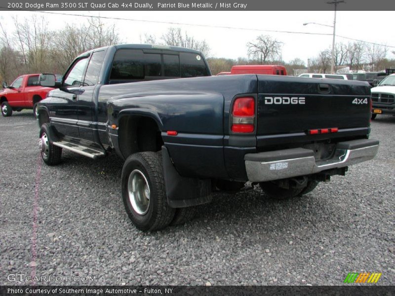 Patriot Blue Metallic / Mist Gray 2002 Dodge Ram 3500 SLT Quad Cab 4x4 Dually