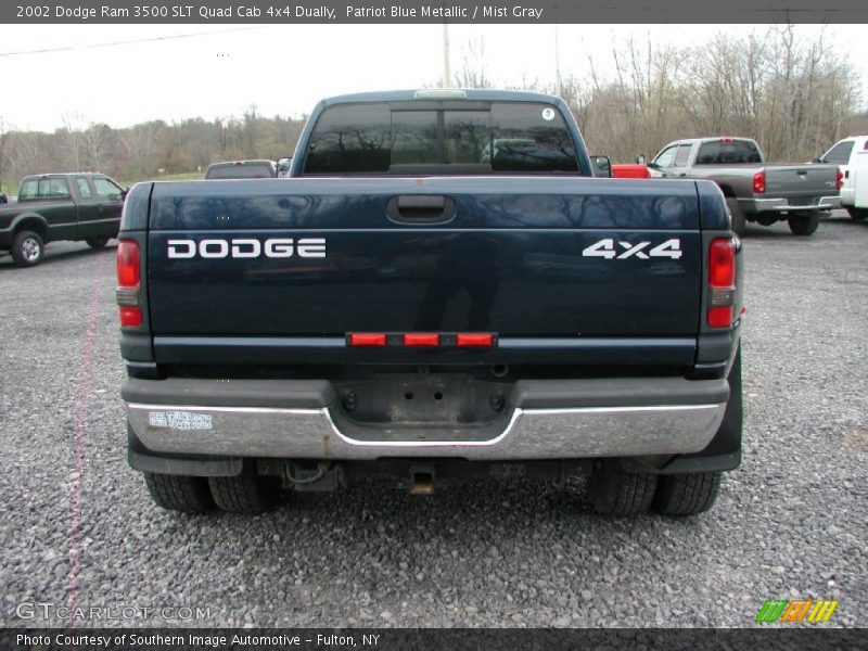 Patriot Blue Metallic / Mist Gray 2002 Dodge Ram 3500 SLT Quad Cab 4x4 Dually