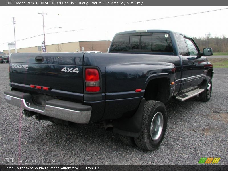 Patriot Blue Metallic / Mist Gray 2002 Dodge Ram 3500 SLT Quad Cab 4x4 Dually
