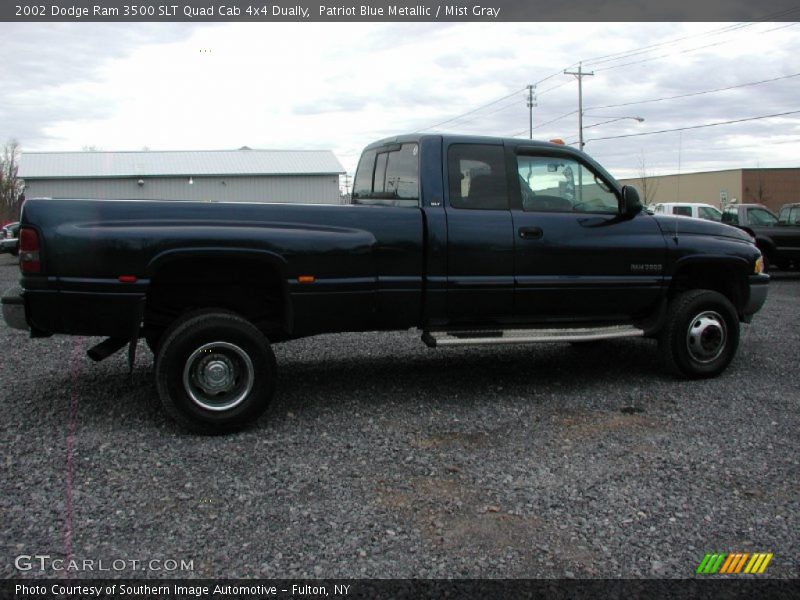 Patriot Blue Metallic / Mist Gray 2002 Dodge Ram 3500 SLT Quad Cab 4x4 Dually