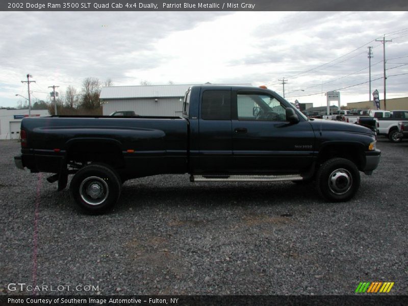 Patriot Blue Metallic / Mist Gray 2002 Dodge Ram 3500 SLT Quad Cab 4x4 Dually