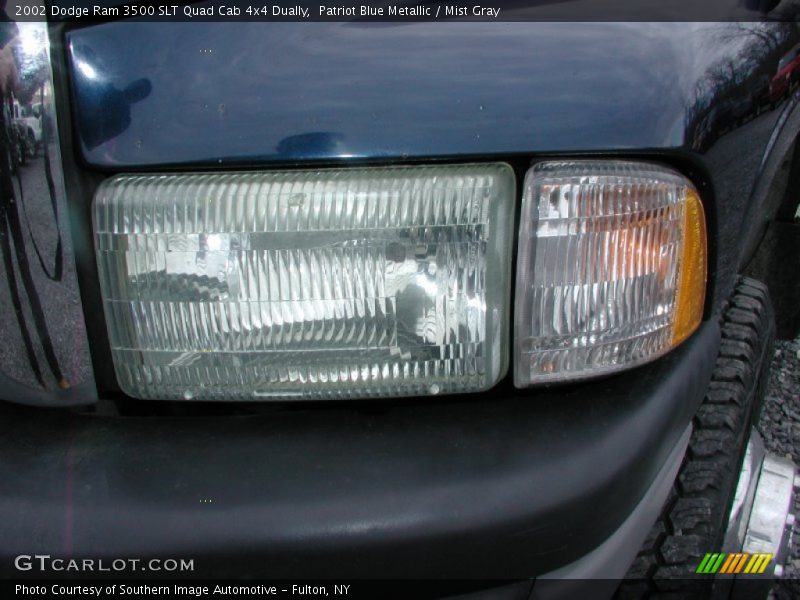 Patriot Blue Metallic / Mist Gray 2002 Dodge Ram 3500 SLT Quad Cab 4x4 Dually