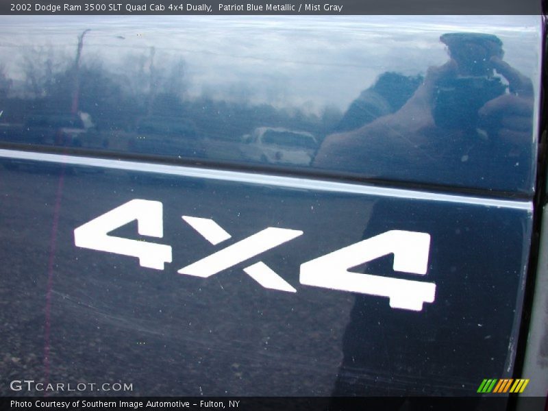 Patriot Blue Metallic / Mist Gray 2002 Dodge Ram 3500 SLT Quad Cab 4x4 Dually