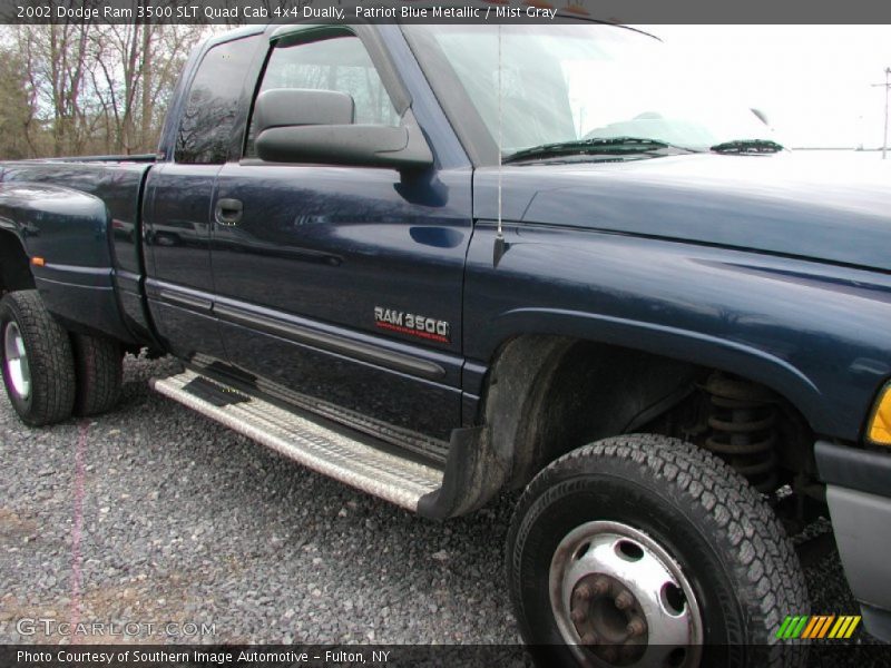 Patriot Blue Metallic / Mist Gray 2002 Dodge Ram 3500 SLT Quad Cab 4x4 Dually