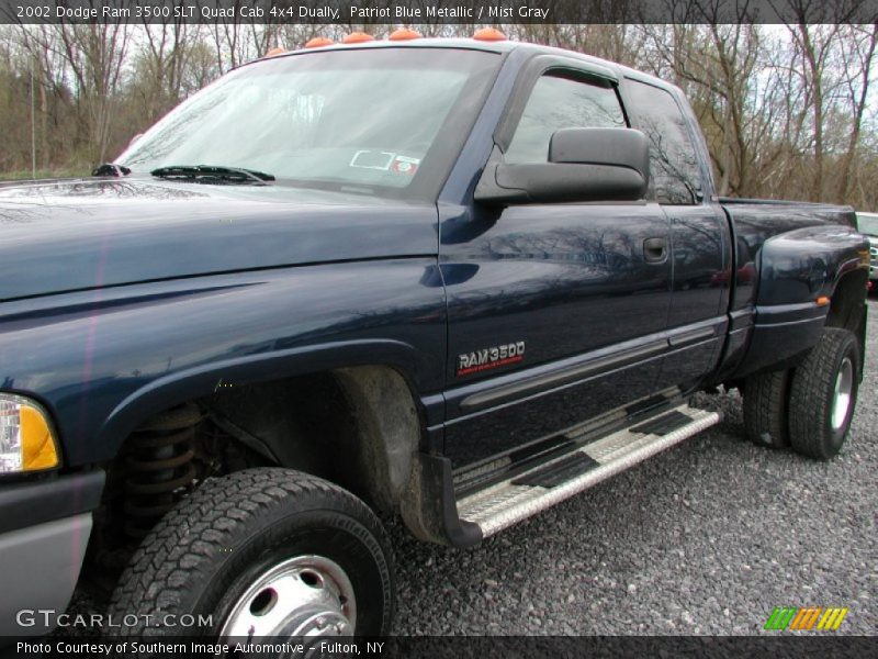 Patriot Blue Metallic / Mist Gray 2002 Dodge Ram 3500 SLT Quad Cab 4x4 Dually