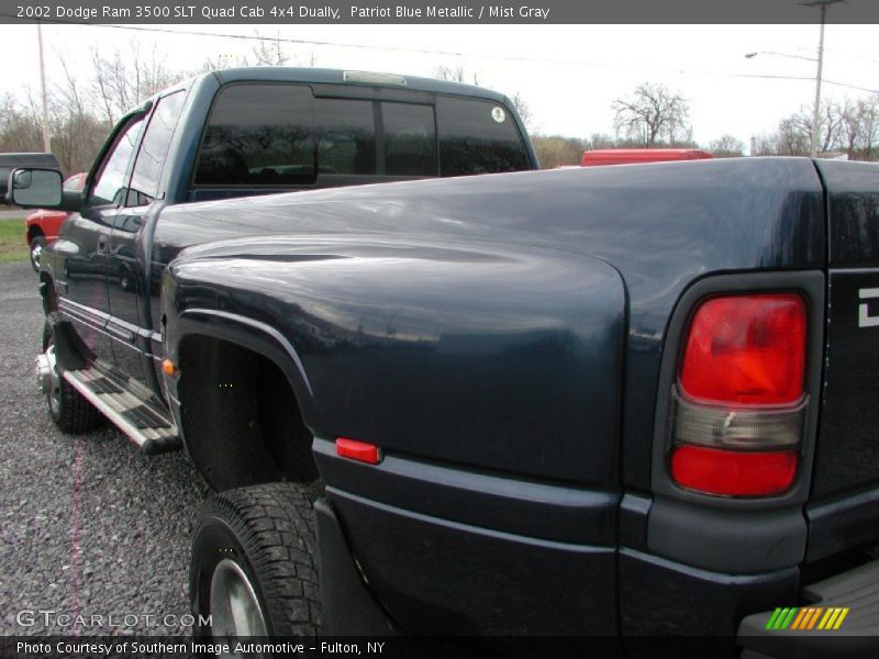 Patriot Blue Metallic / Mist Gray 2002 Dodge Ram 3500 SLT Quad Cab 4x4 Dually