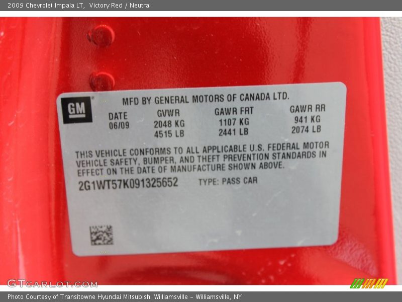 Victory Red / Neutral 2009 Chevrolet Impala LT