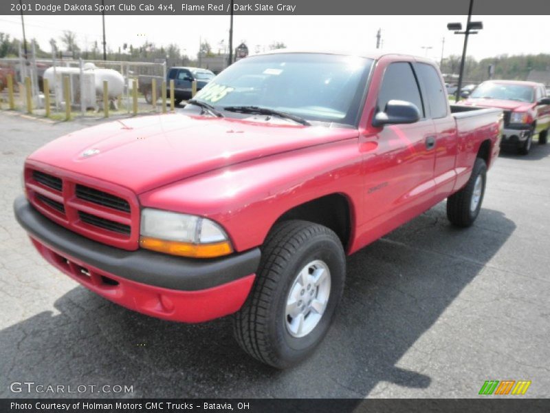 Flame Red / Dark Slate Gray 2001 Dodge Dakota Sport Club Cab 4x4