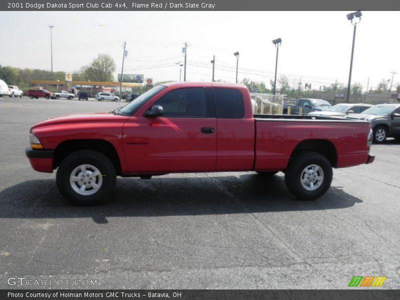 Flame Red / Dark Slate Gray 2001 Dodge Dakota Sport Club Cab 4x4