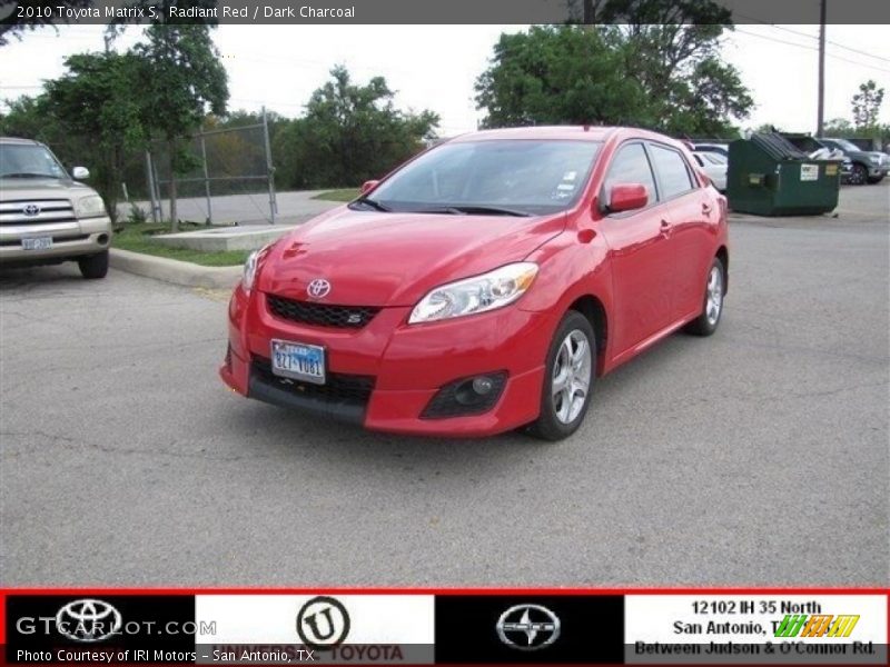 Radiant Red / Dark Charcoal 2010 Toyota Matrix S