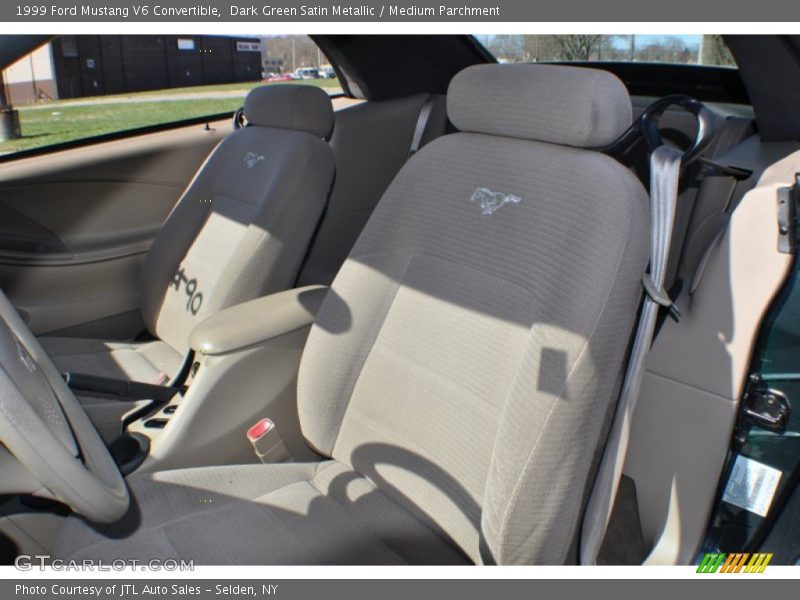 Dark Green Satin Metallic / Medium Parchment 1999 Ford Mustang V6 Convertible