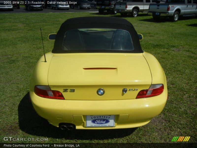 Dakar Yellow / Beige 2002 BMW Z3 2.5i Roadster