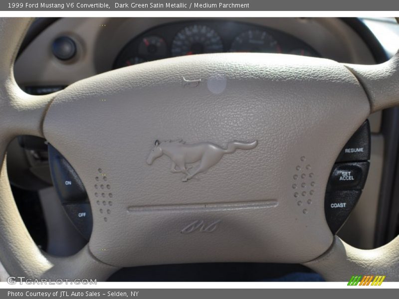 Dark Green Satin Metallic / Medium Parchment 1999 Ford Mustang V6 Convertible