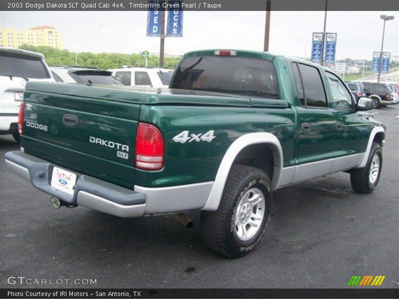 Timberline Green Pearl / Taupe 2003 Dodge Dakota SLT Quad Cab 4x4