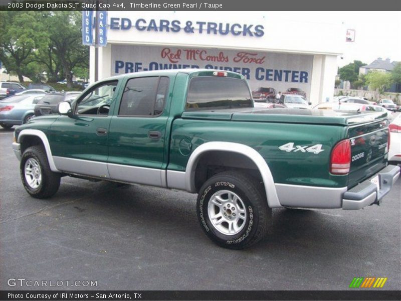 Timberline Green Pearl / Taupe 2003 Dodge Dakota SLT Quad Cab 4x4