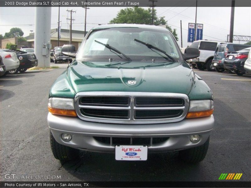 Timberline Green Pearl / Taupe 2003 Dodge Dakota SLT Quad Cab 4x4