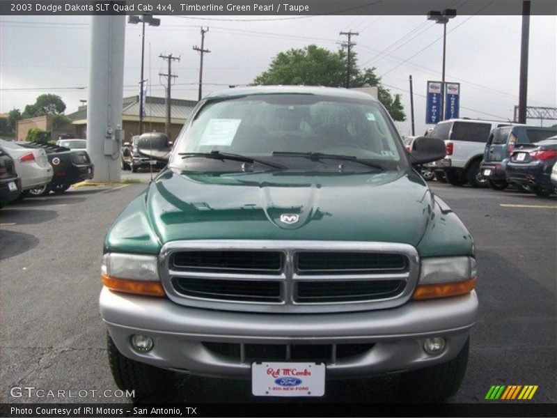 Timberline Green Pearl / Taupe 2003 Dodge Dakota SLT Quad Cab 4x4