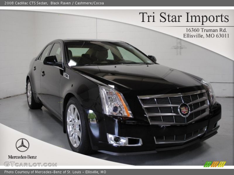 Black Raven / Cashmere/Cocoa 2008 Cadillac CTS Sedan