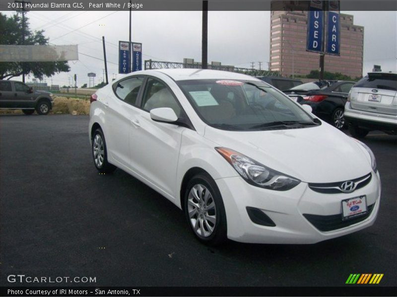 Pearl White / Beige 2011 Hyundai Elantra GLS