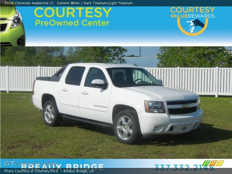 Summit White / Dark Titanium/Light Titanium 2008 Chevrolet Avalanche LT