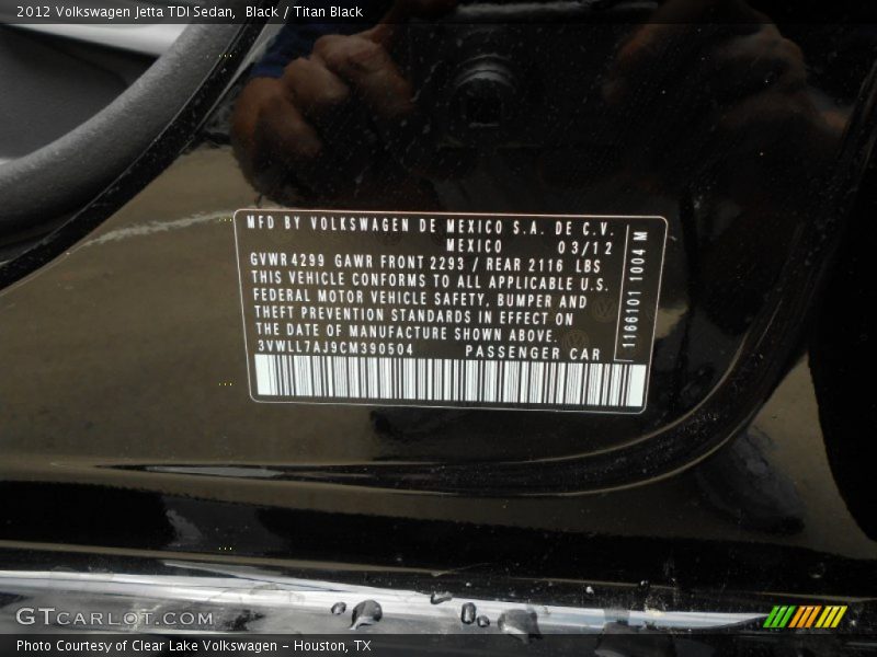 Black / Titan Black 2012 Volkswagen Jetta TDI Sedan