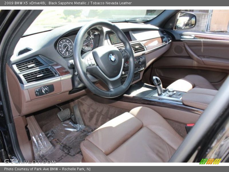 Black Sapphire Metallic / Tobacco Nevada Leather 2009 BMW X5 xDrive48i