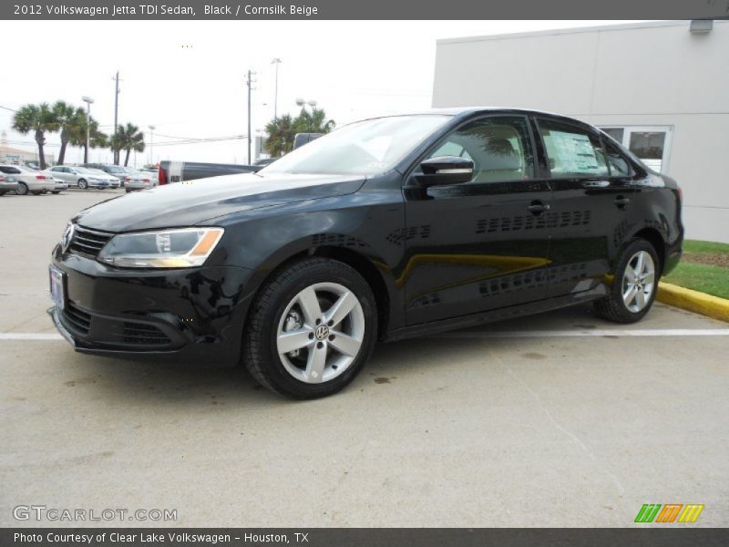 Black / Cornsilk Beige 2012 Volkswagen Jetta TDI Sedan