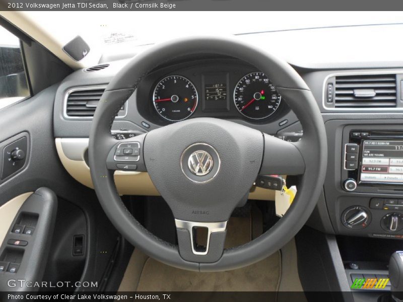 Black / Cornsilk Beige 2012 Volkswagen Jetta TDI Sedan