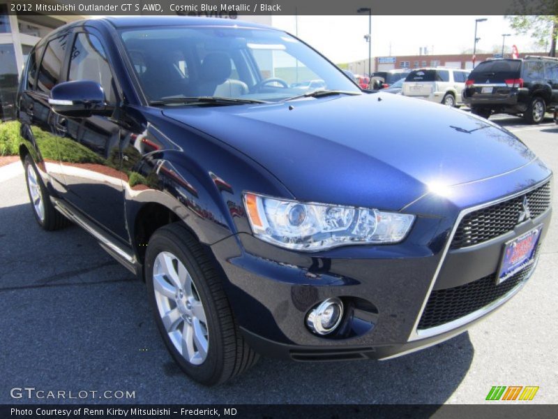 Cosmic Blue Metallic / Black 2012 Mitsubishi Outlander GT S AWD