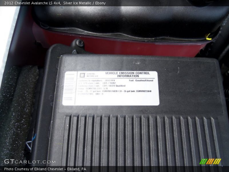 Silver Ice Metallic / Ebony 2012 Chevrolet Avalanche LS 4x4