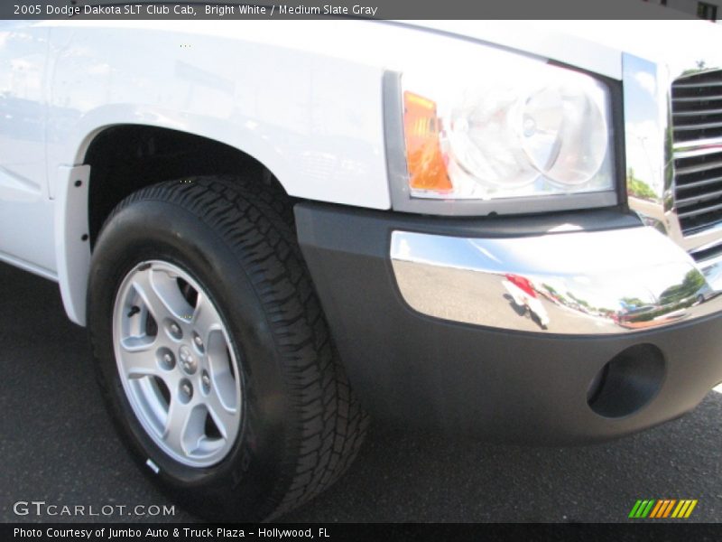 Bright White / Medium Slate Gray 2005 Dodge Dakota SLT Club Cab