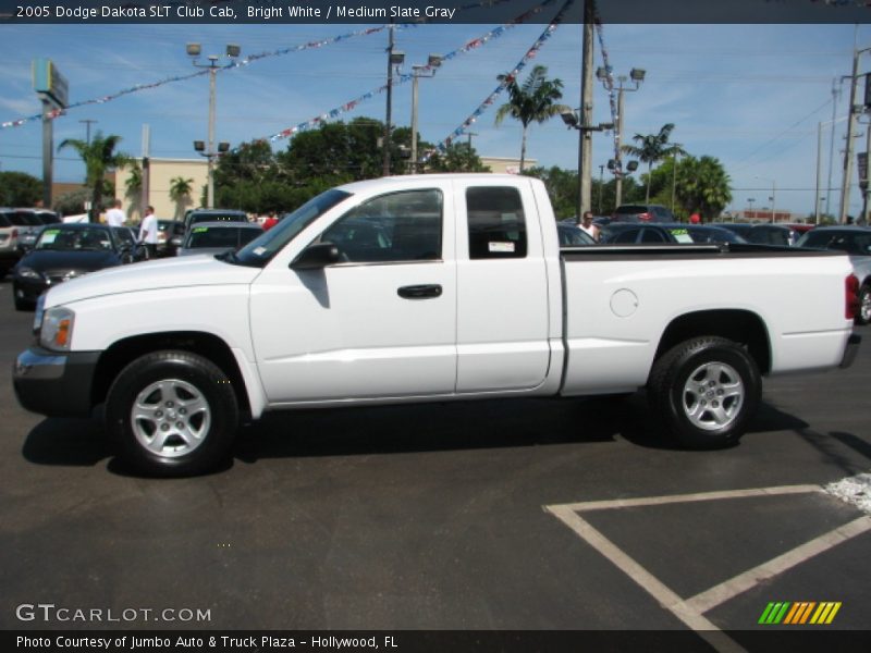 Bright White / Medium Slate Gray 2005 Dodge Dakota SLT Club Cab