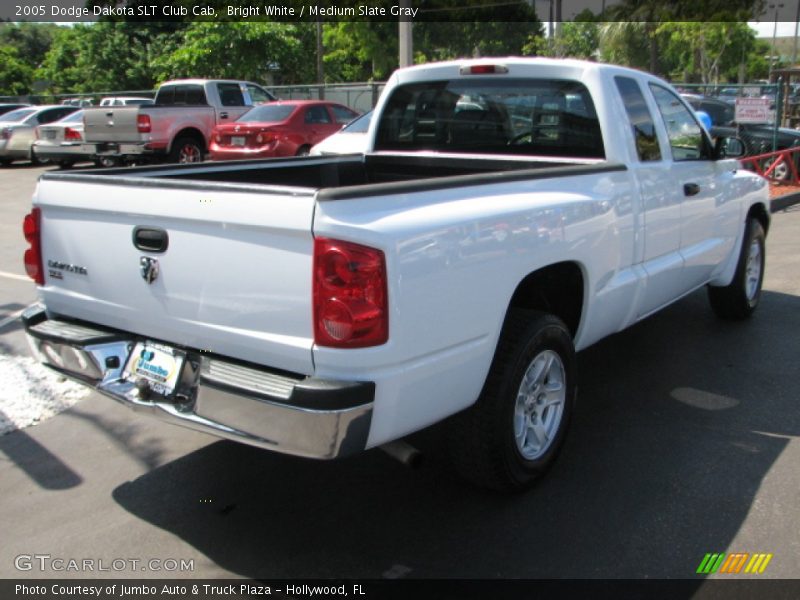 Bright White / Medium Slate Gray 2005 Dodge Dakota SLT Club Cab