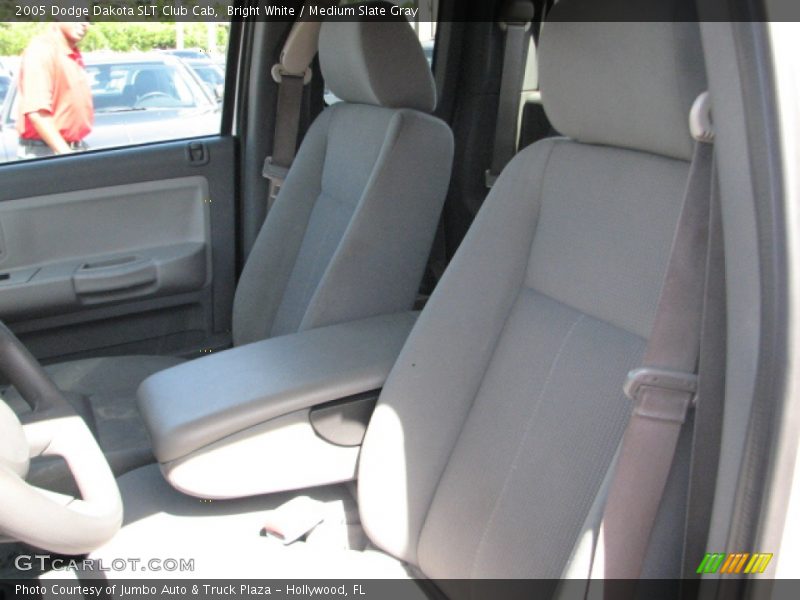 Bright White / Medium Slate Gray 2005 Dodge Dakota SLT Club Cab