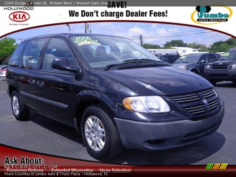 Brilliant Black / Medium Slate Gray 2006 Dodge Caravan SE